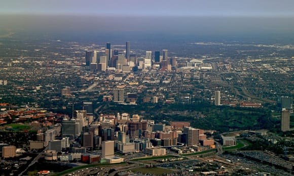 Houston, Texas  -  Downtown in the background 
Houston Medical Center in foreground