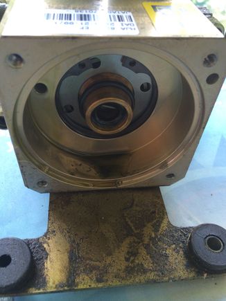 This is the pump side. Notice the bar where the motor driveshaft locks into. Also there are an internal and external Orings.