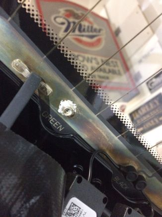 Above TV antenna points on rear window