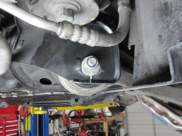 Marked all four corners of the subframe. This is where the camber and caster settings are done.