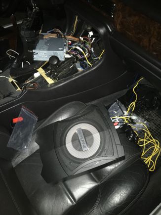 All the cables easily to the stereo.. remote ground and power
