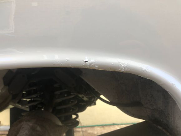 This is what I started with. A couple of rust bubbles.