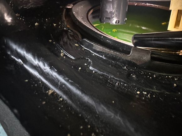 The fuel is green because of some dye I had added to the tank when I was still trying to figure out if the tank had been leaking.  