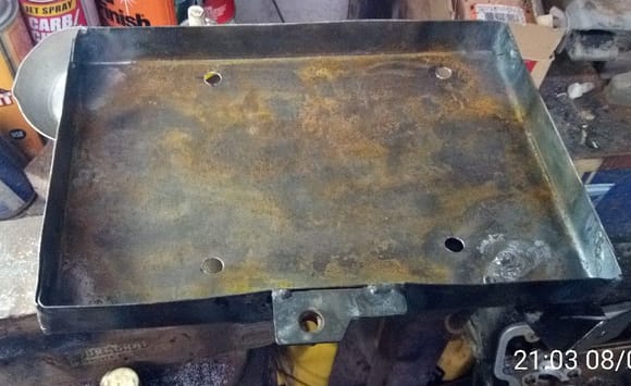New battery tray all welded together