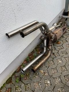 comparison of new and original DFP system. Front pipes on new one too long!