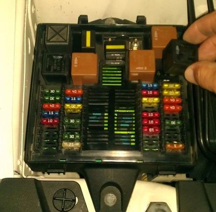 Air Comp Relay (my relay was a black 5 prong, I replaced it with the correct type-Tan-color 4 prong. 
When the vehicle senses that a jack is being used, it enters-jacking mode, which prevents the transfer of air to level the vehicle. The relay is removed as a safety measure. Jacking mode is exited when the vehicle is driven.