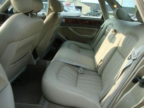 96 Jaguar XJ6 Interior, rear side view.