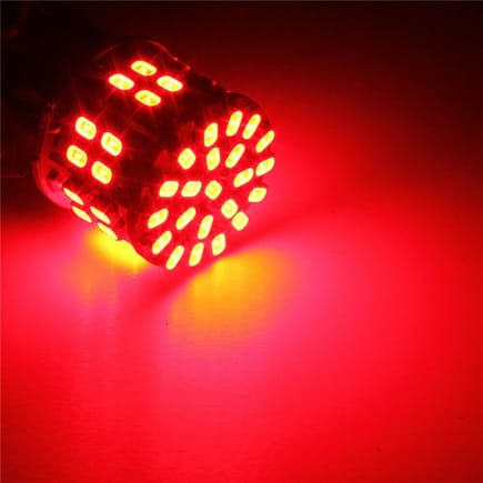 red LED bulb illuminated