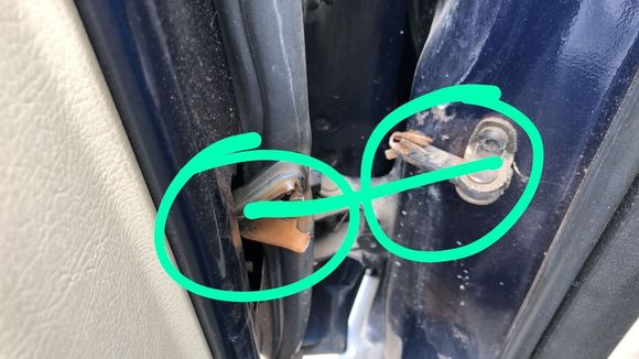 Broken part at the bottom of the door