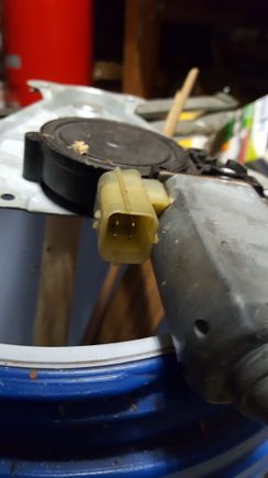 This is where power connects to window motor