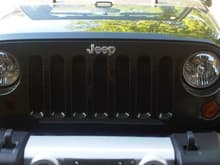 Grill finished with mesh on jeep