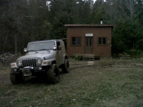 first trip up to ti-guys bar &amp; grill, (ski-doo shelter)