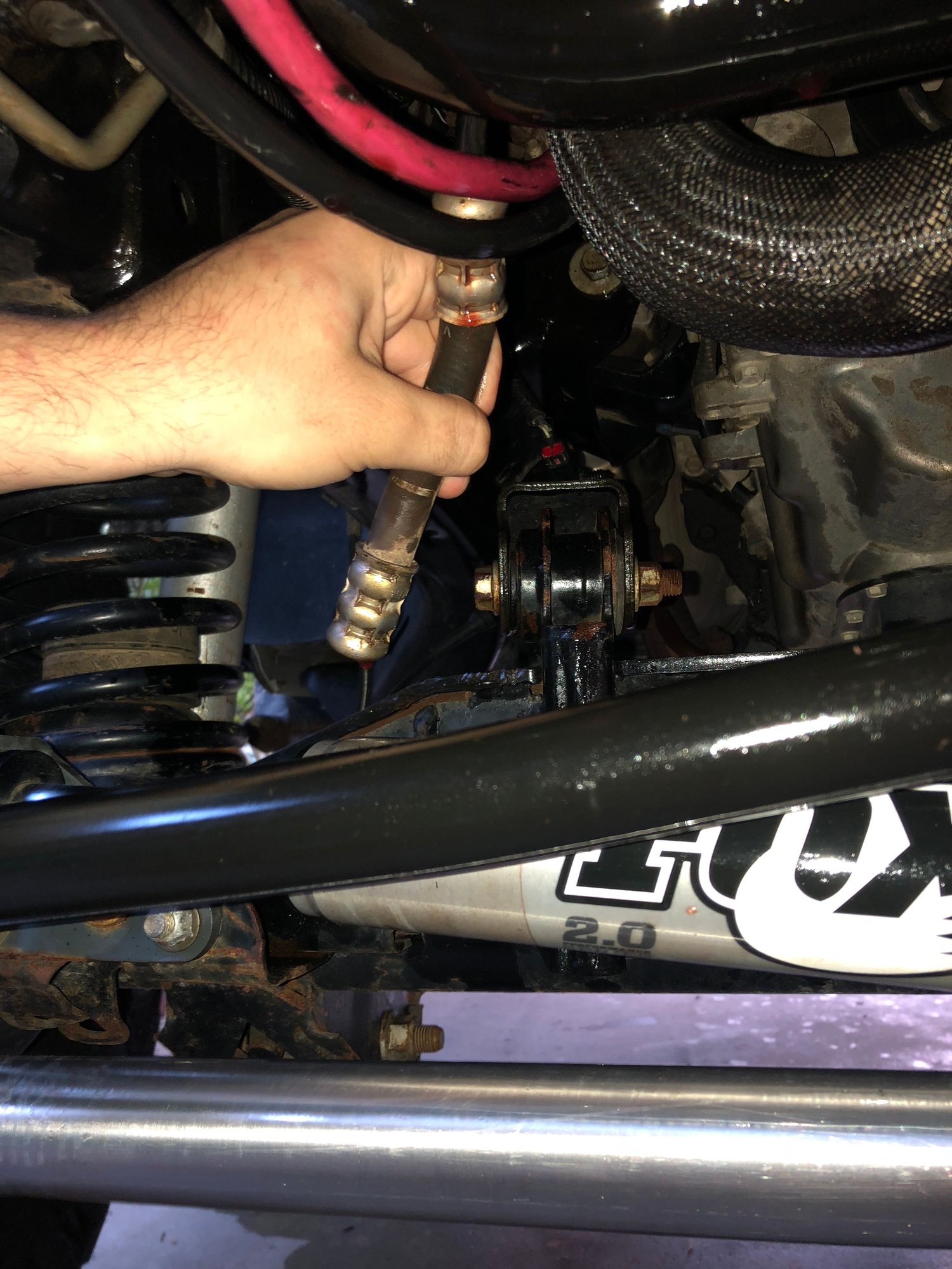 Power Steering line blew, burned me The top