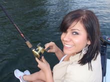 Katie fishing.