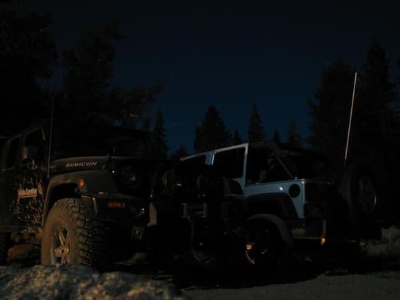 sleeping jeeps. we had a full moon friday night!