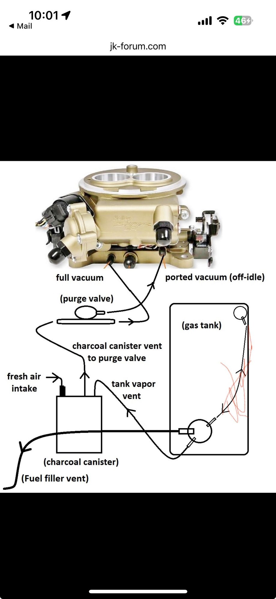Any idea what happens if you eliminate/cap off the red line?