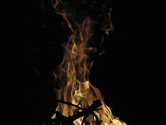 Leaving shutter open for a few seconds gets a cool fire pic