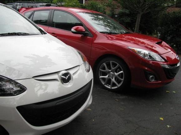 My wifes 2011 Mazda2 and my 2011 Mazdaspeed 3, both picked up from Momentum Mazda, located in Gastonia NC