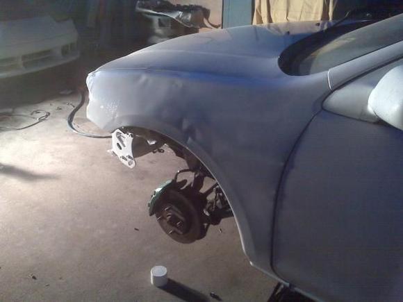 rebuilt entire front half of my proto, and installed my JDM coil over lowering kit with new KYB mounts!