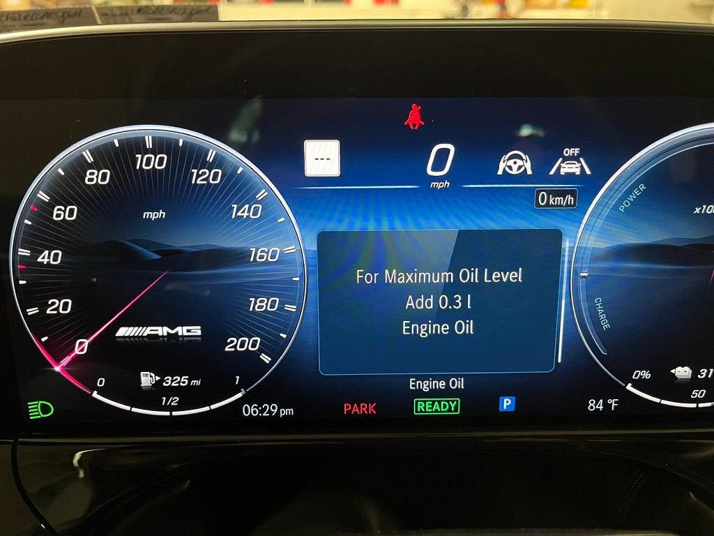 Checking oil in Workshop screen.