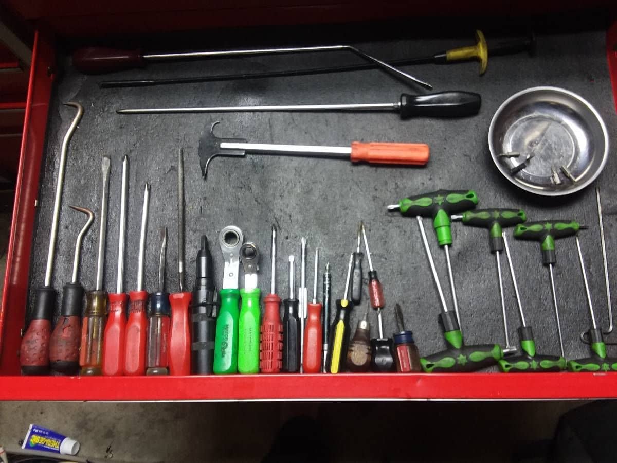Snap on tool box ad tools for sale.