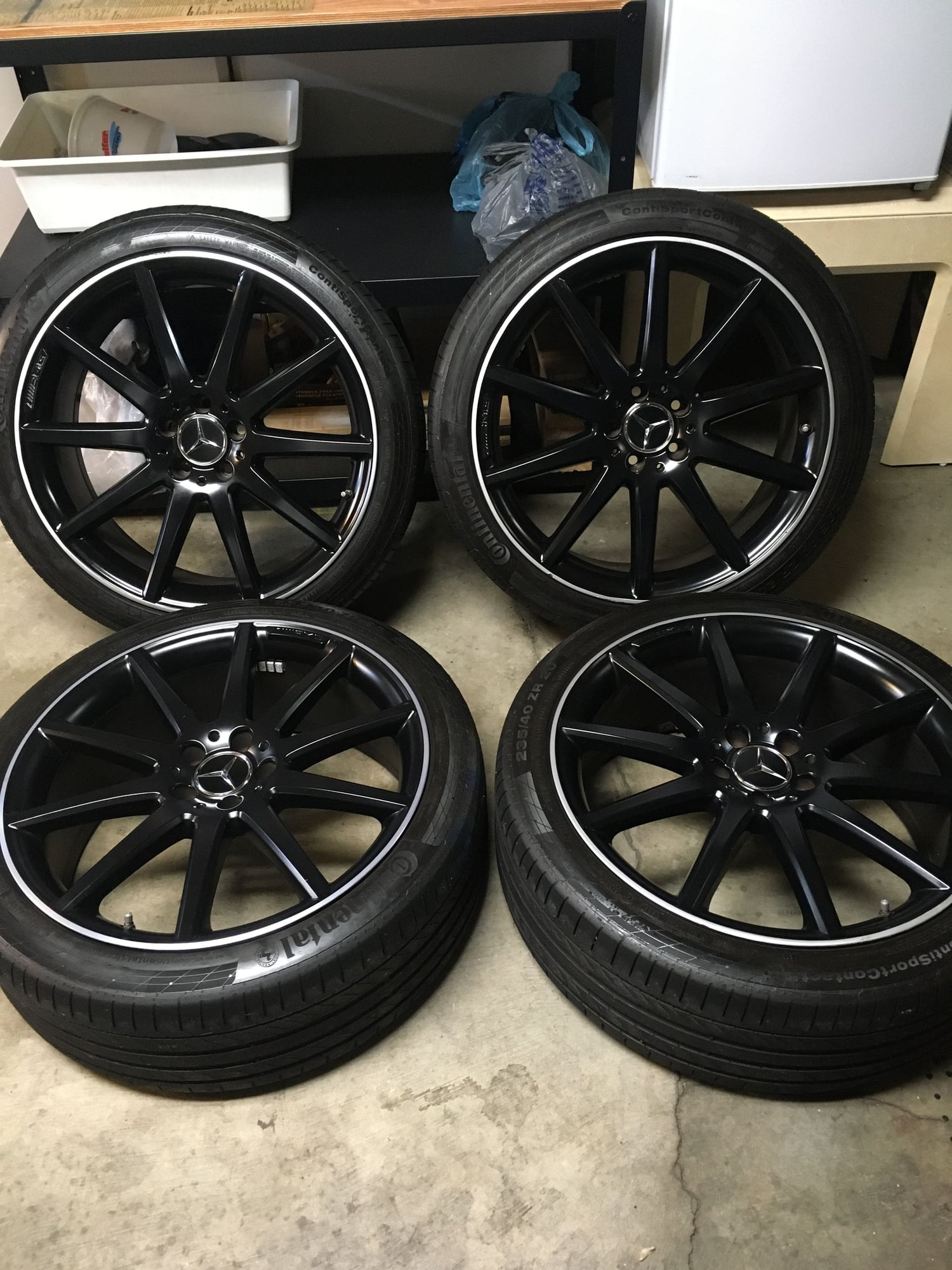 Wheels and Tires/Axles - 20" 10-spoke Black Matte Finish OEM AMG Wheels + Summer Tires - Used - 2015 to 2020 Mercedes-Benz GLA45 AMG - Pittsburgh, PA 15207, United States