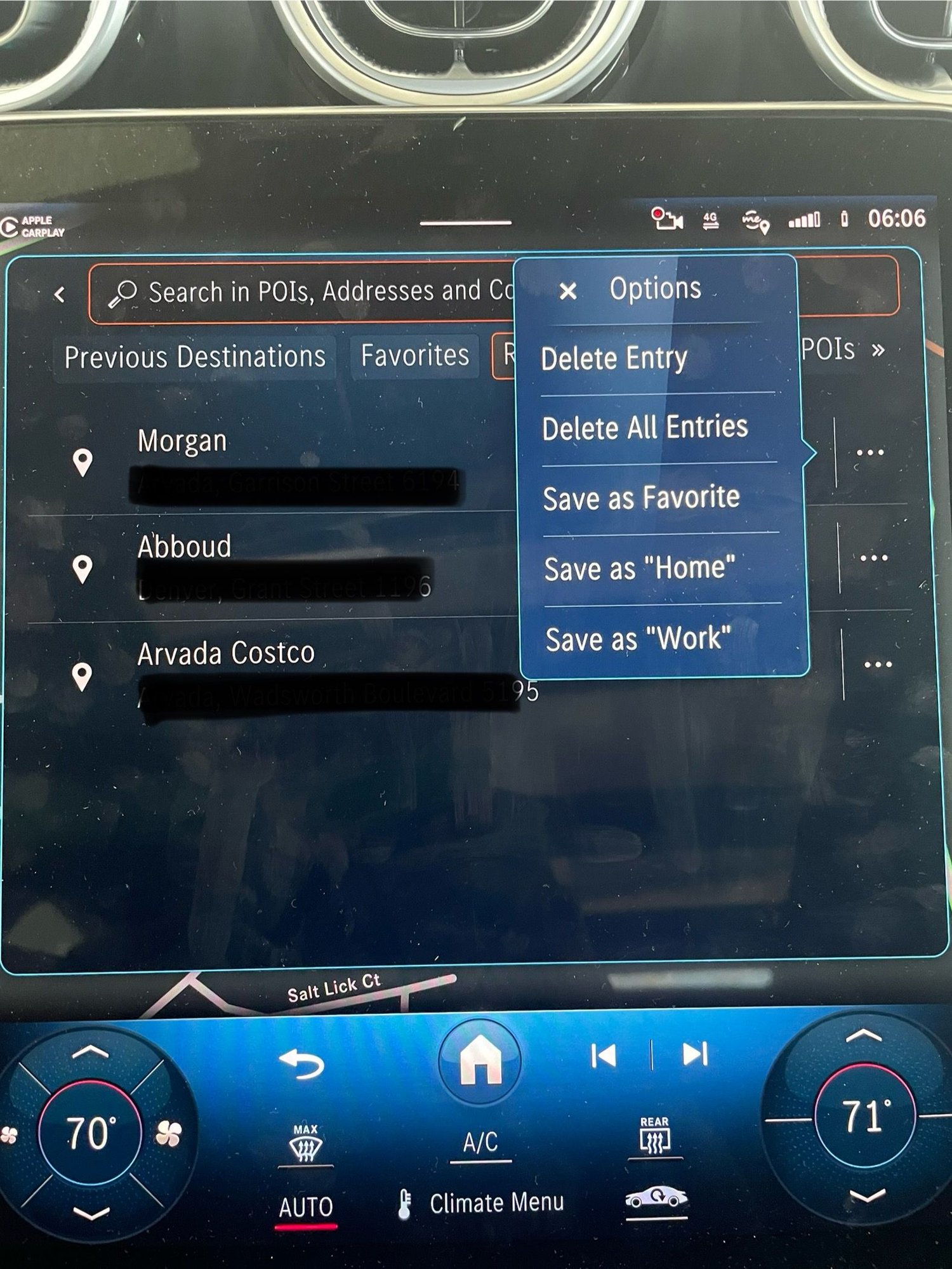 The sent address shows up on your MBUX navigation. Select Save as Favorite 