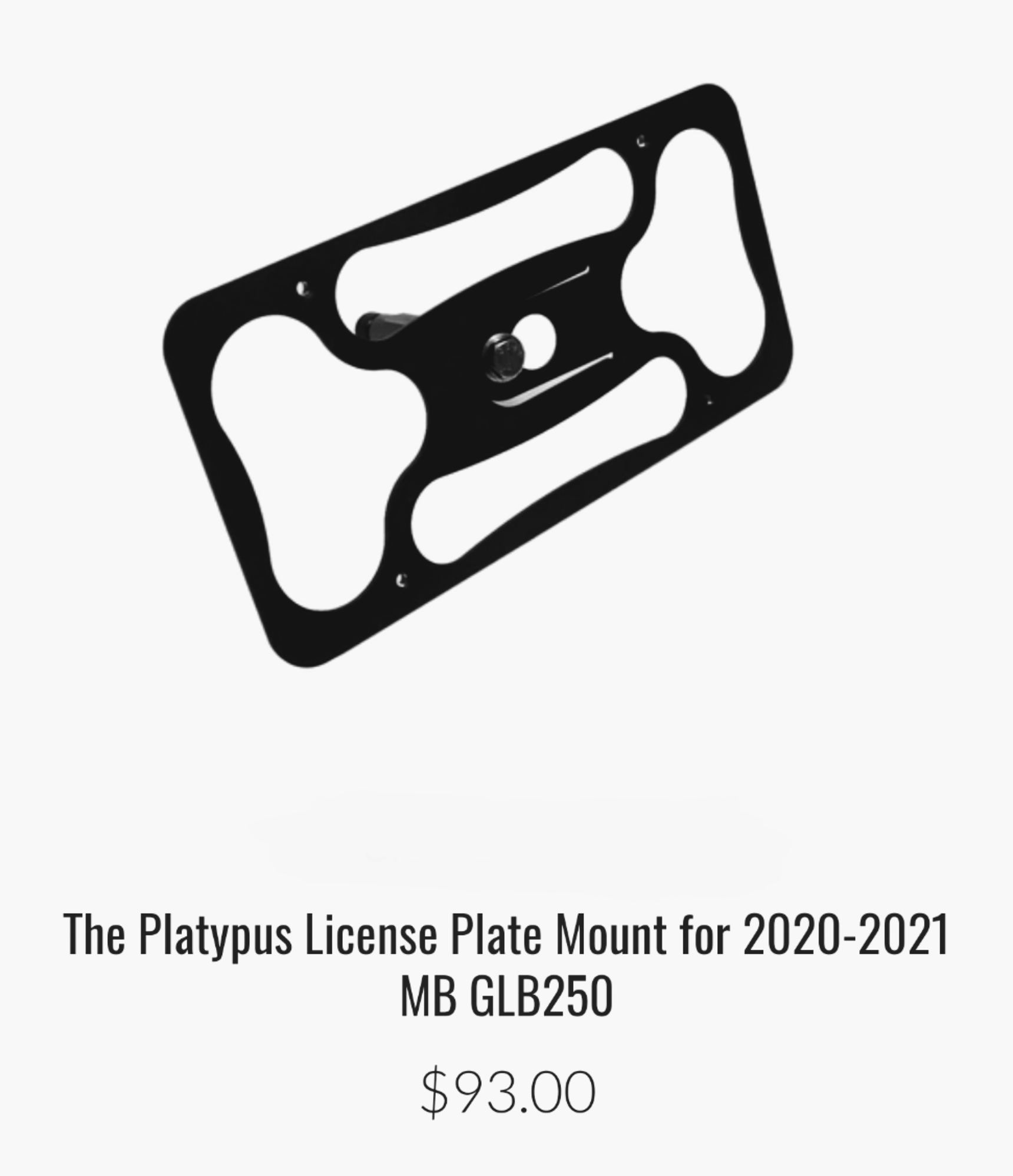 The Platypus License Plate Mount
