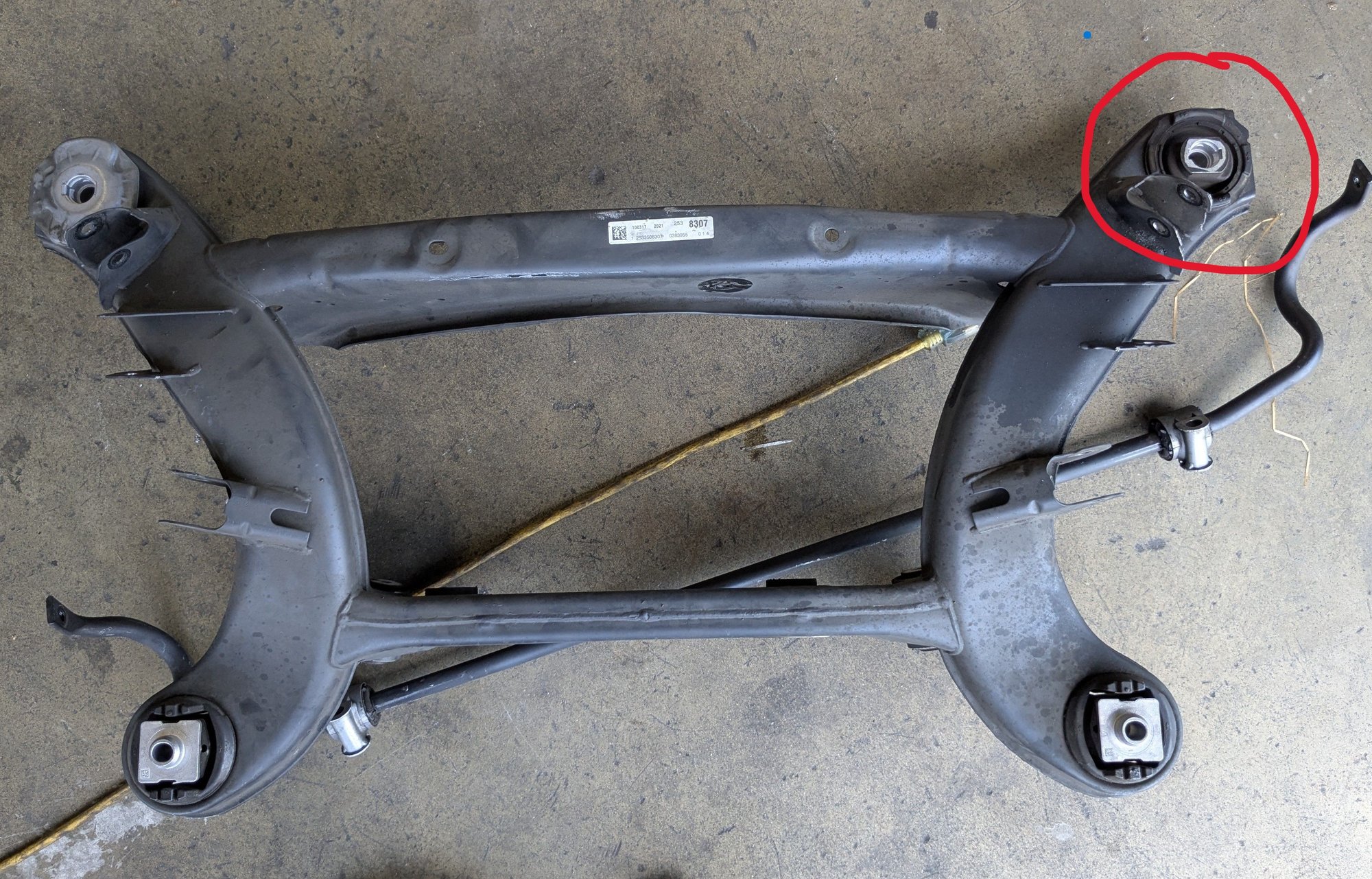Old subframe w/ bad bushing
