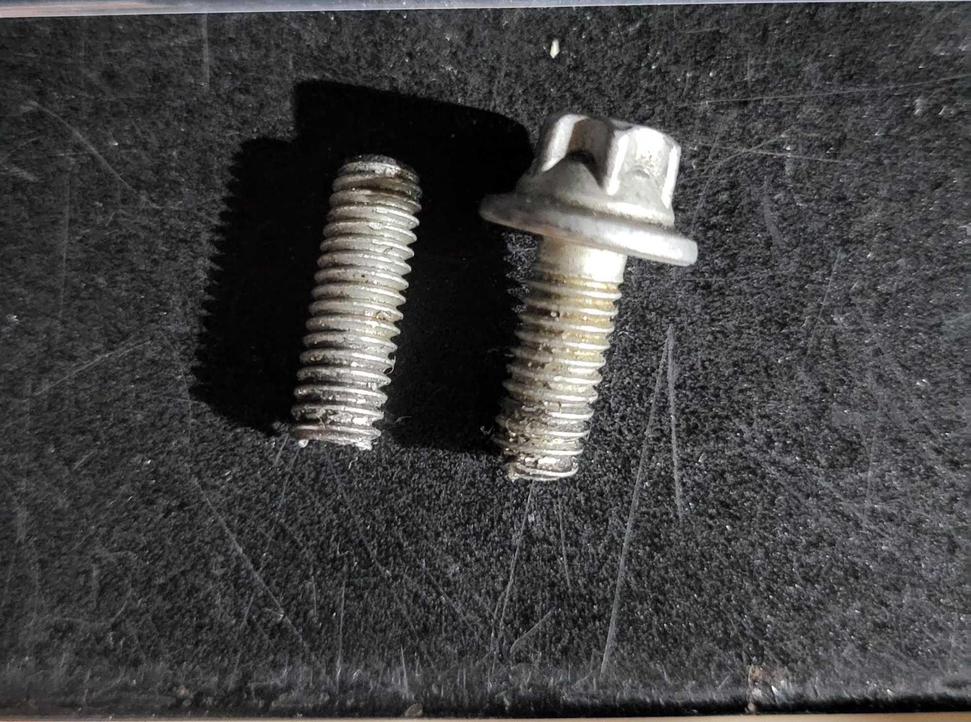 Chased the threads and was good to go. Thankfully, there was nothing but bits of dirty sealant and not shredded metal.