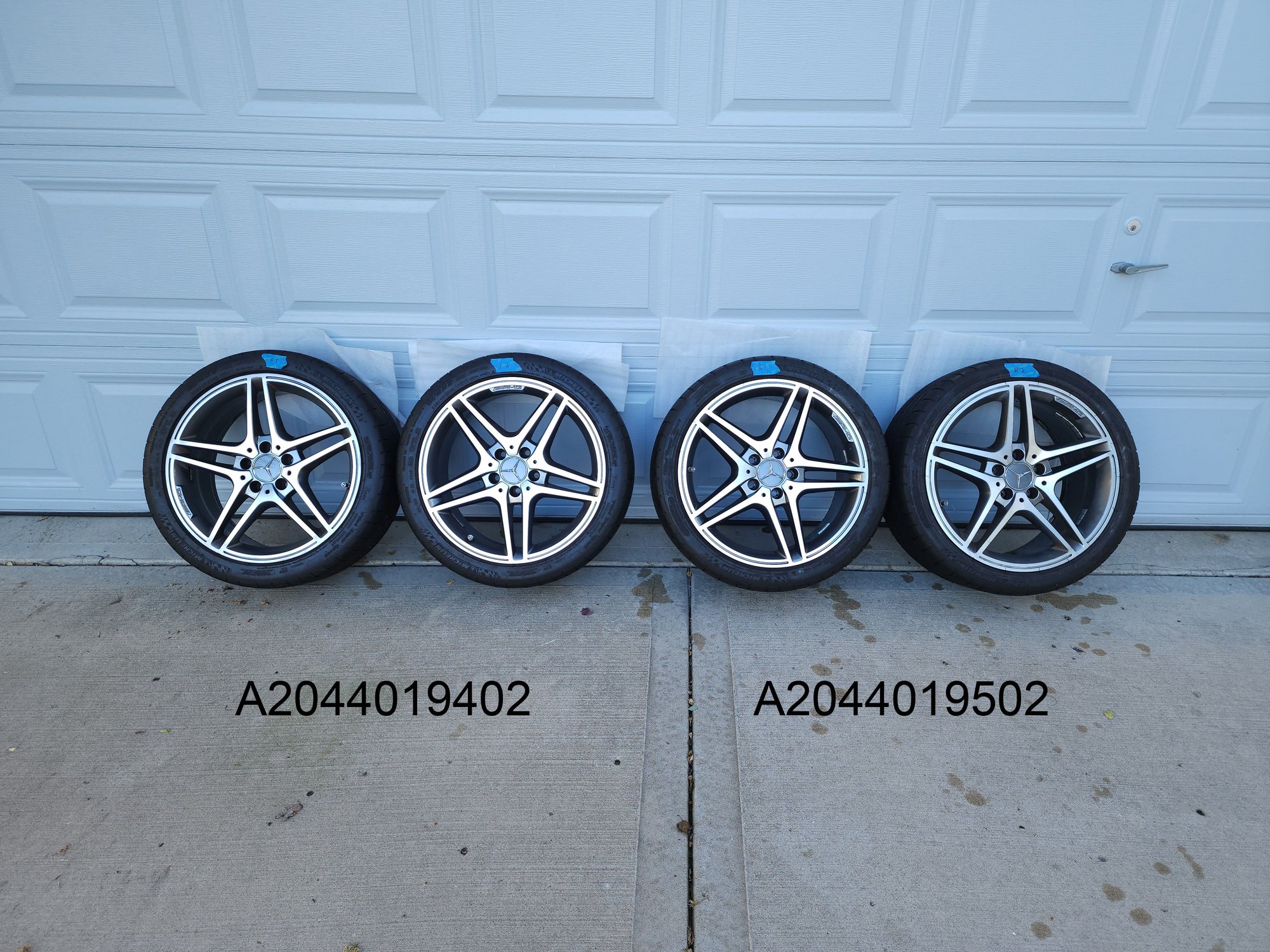 Wheels and Tires/Axles - AMG Wheels Rims Tires 8.0+9.0 X 18 Mercedes C63 A2044019402 A2044019502 - Used - -1 to 2026  All Models - Olathe, KS 66062, United States