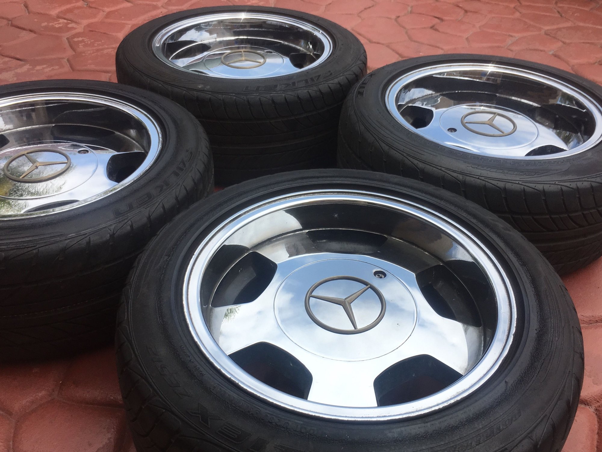 Wheels and Tires/Axles - Rare Progressive 16x8 Mercedes Deep Dish Wheels & Tires - Used - 1982 to 1993 Mercedes-Benz 190E - Los Angeles, CA 91307, United States