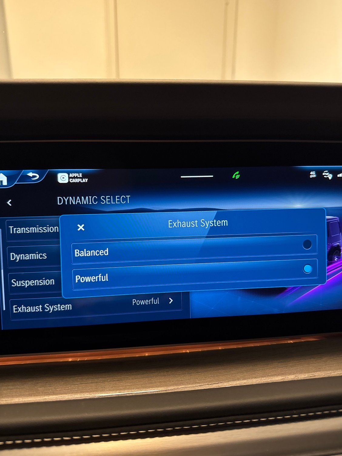 Try this menu, my 2025 g63 sounds amazing!
