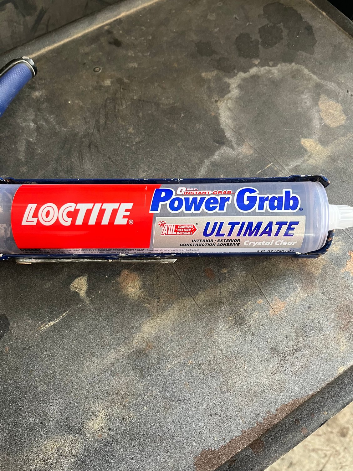 Clear Lock Tite construction adhesive. 