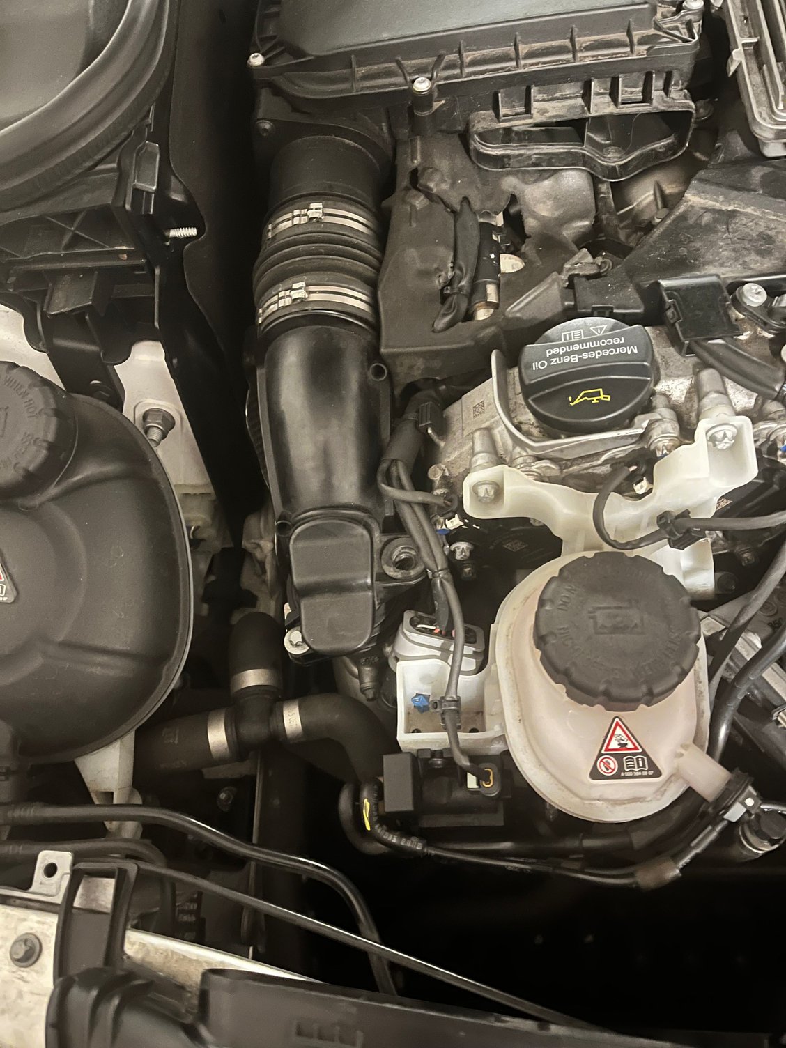 The valve is to the left of the reservoir for the inter cooler 