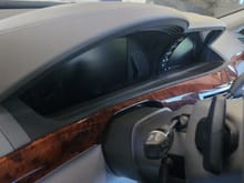 2010 S 550. The steering column comes all the way up to the bottom of the dash.