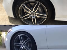 Before and After front driver side lowered