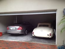 The CLK500 and SL tucked away.