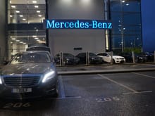 My dads S Class outside Mercedes Brookland with some AMGs.