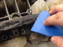 CRC gasket remover and a plastic scraper made the job easy