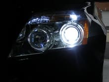 HID kit with new parking city light, much brighter at night and blue bulb matches Xenon look