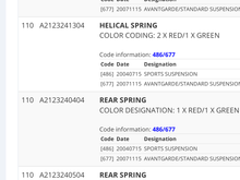 I posted this on other thread already, Mercedes put very same springs to both 486 Sports and 677 Avantgrade/Standard category, that makes thing even more confusing.