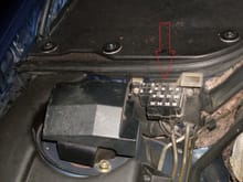 Here is the 16 pin "OBD" connector in the engine bay on my 1992 Mercedes 300 SL, R129