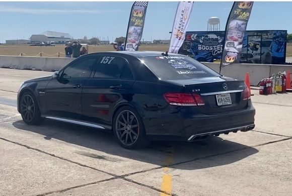 Lined up to race with the Boosted Benz trailer in the background