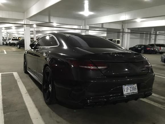 Blacked out Mercedes Benz S63 AMG Coupe spotted at Tysons Galleria in Virginia. Credit to Carson Schalk.