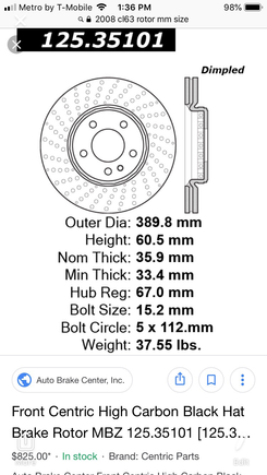 W216/221 rotor that’s needed