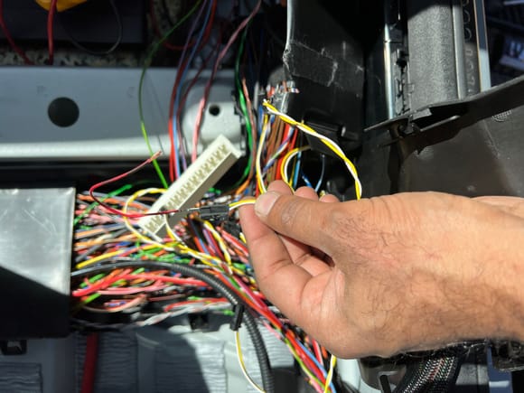 On cars with single lens camera, the camera wiring goes to this connector at passenger b pillar.  When retrofitting stereo camera, the wiring must me diverted to the flexray gateway.  The flexray gateway in turn is wired to this connector.  