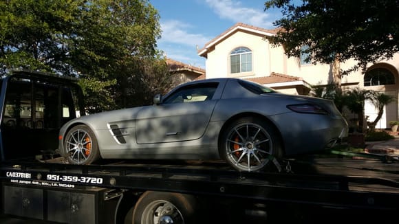 The SLS finally came home after a paint job