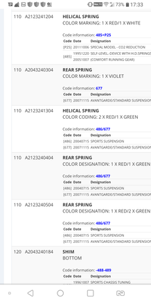 I posted this on other thread already, Mercedes put very same springs to both 486 Sports and 677 Avantgrade/Standard category, that makes thing even more confusing.