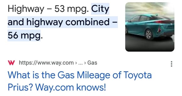 Prius uses 56mpg combined